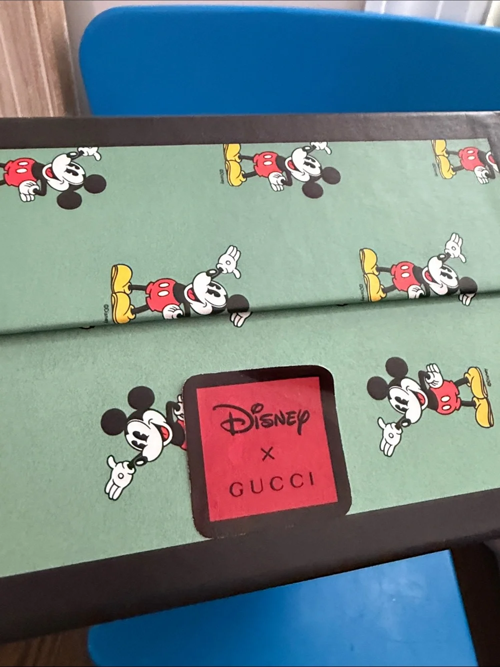 Gucci White Mickey Mouse Sneakers with Red Heel Accent